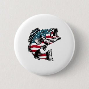 Macaron Rond 5 Cm B Drapeau américain Usa Pêche