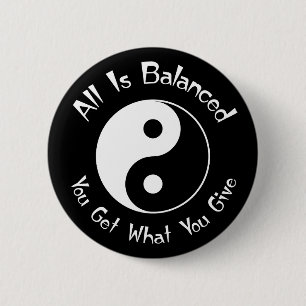 Macaron Rond 5 Cm B et bouton de Yin Yang d'équilibre de W