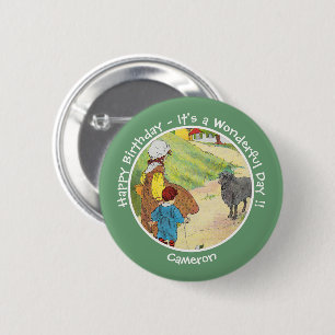 Macaron Rond 5 Cm Baa, Baa, Black Sheep Anniversaire Collection