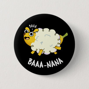 Macaron Rond 5 Cm Baa-nana Funny Banana Pun Dark BG
