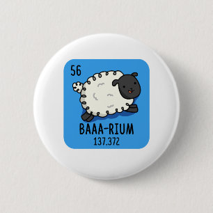 Macaron Rond 5 Cm Baa-rium Funny Sheep Chimie Pun