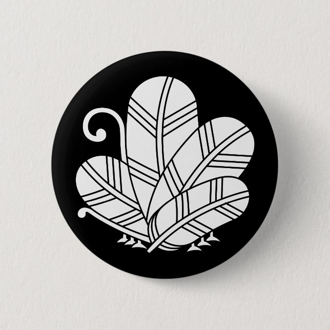 Macaron Rond 5 Cm Babfly shaped hawk feathers (Devant)