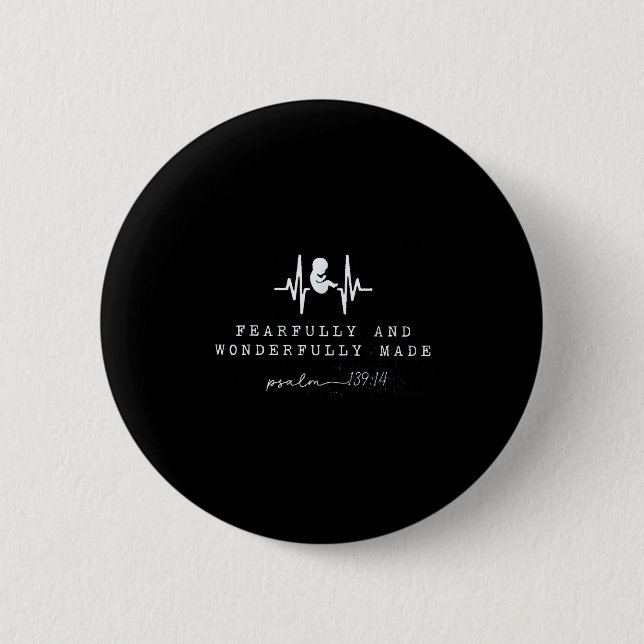 Macaron Rond 5 Cm Baby Announcement Fearfully And Wonderfully Made,  (Devant)