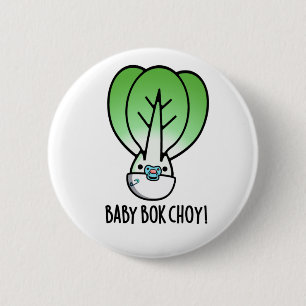 Macaron Rond 5 Cm Baby Bok Choy Funny Veggie Pun