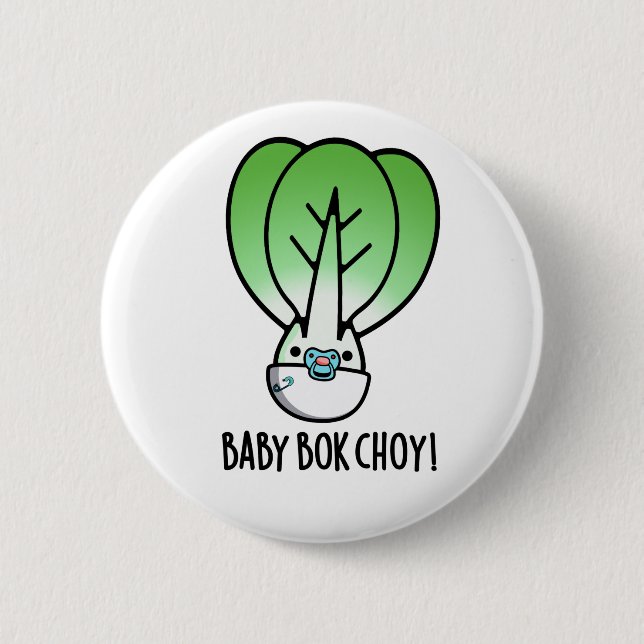 Macaron Rond 5 Cm Baby Bok Choy Funny Veggie Pun (Devant)
