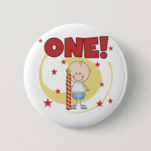 Macaron Rond 5 Cm Baby Boy est un 1er Anniversaire Tshirts et cadeau