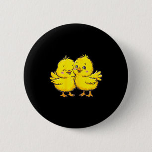 Macaron Rond 5 Cm Baby Chicken Chick Farmer Farm Girl T-shirt.png