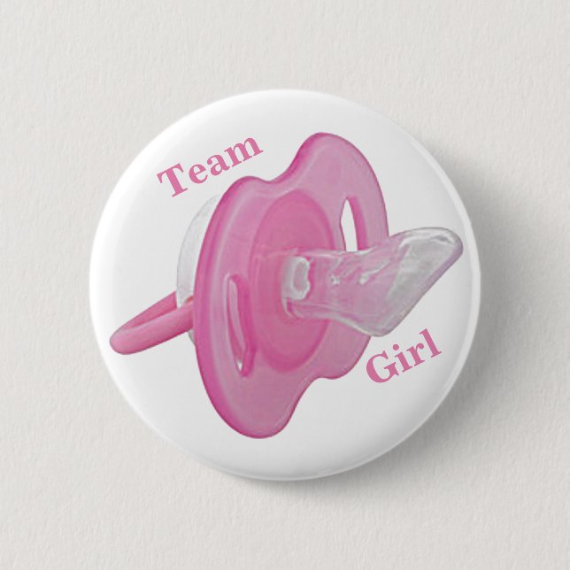 Macaron Rond 5 Cm Baby Gender Reveal Party - Team Girl Pink (Devant)