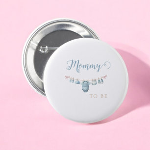 Macaron Rond 5 Cm Baby In Bloom Blue Maman pour être Baby shower