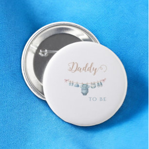 Macaron Rond 5 Cm Baby in Bloom Blue Papa sera Baby shower