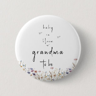 Macaron Rond 5 Cm Baby In Bloom Fleur sauvage Baby shower grand-mère