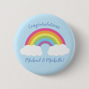 Macaron Rond 5 Cm Baby shower arc-en-ciel