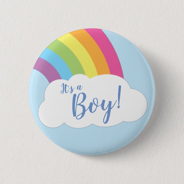 Macaron Rond 5 Cm Baby shower arc-en-ciel (Devant)