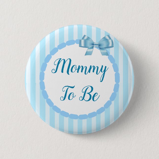 Macaron Rond 5 Cm Baby shower Bleu Maman À Être (Devant)