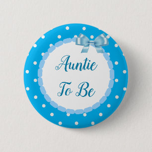 Macaron Rond 5 Cm Baby shower Bleu Tante À Être