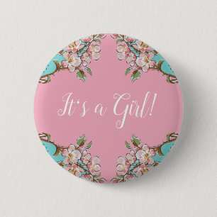 Macaron Rond 5 Cm Baby shower Cherry Blossom