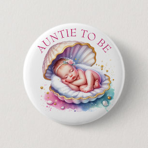 Macaron Rond 5 Cm Baby shower de fille côtière pour être