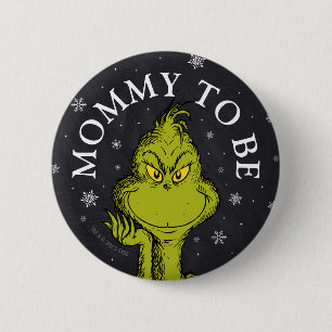Macaron Rond 5 Cm Baby shower de tableau noir Grinch   Maman à être