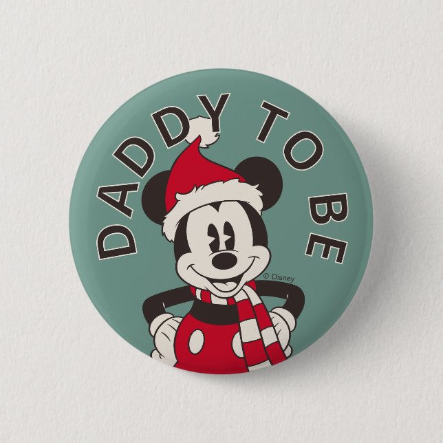 Macaron Rond 5 Cm Baby shower d'hiver Mickey & Friends (Devant)