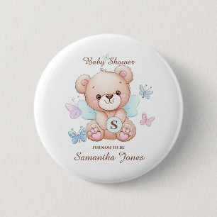 Macaron Rond 5 Cm Baby shower d'ours personnalisé
