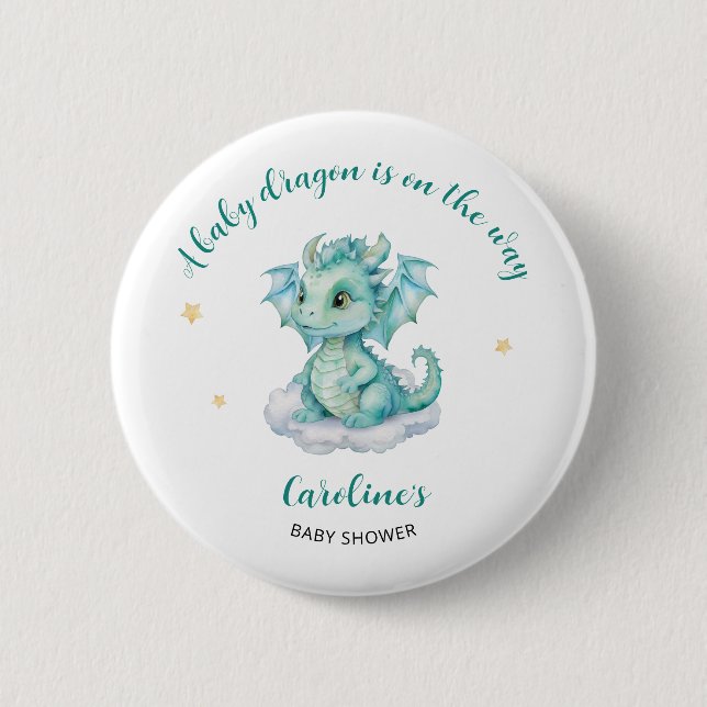 Macaron Rond 5 Cm Baby shower Dragon mou (Devant)
