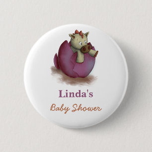 Macaron Rond 5 Cm Baby shower fille Dinosaur
