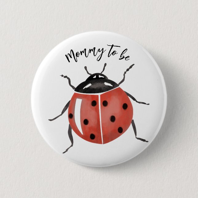 Macaron Rond 5 Cm Baby shower Ladybug mignon (Devant)