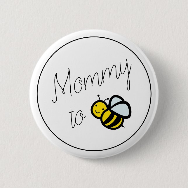 Macaron Rond 5 Cm Baby shower Maman to Bee Mom (Devant)