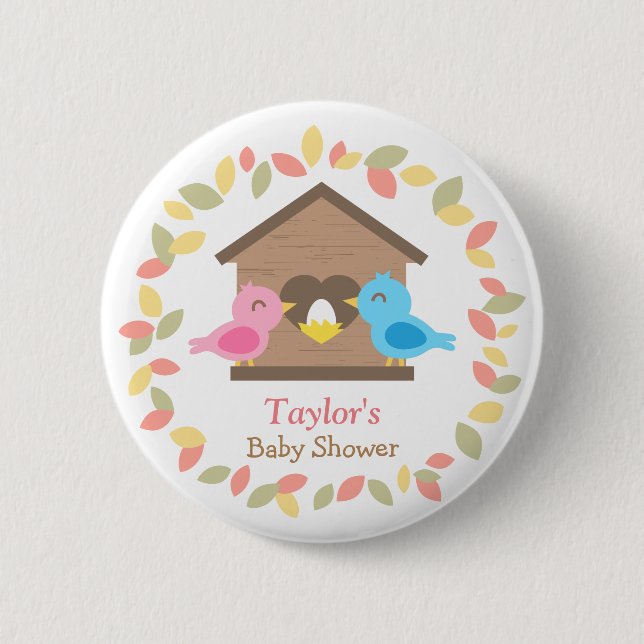 Macaron Rond 5 Cm Baby shower mignon d'oiseau de guirlande de (Devant)