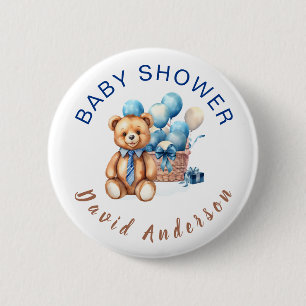 Macaron Rond 5 Cm Baby-shower minimaliste garçon aquarelle