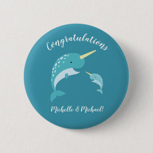 Macaron Rond 5 Cm Baby shower Narval