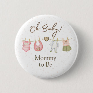Macaron Rond 5 Cm Baby Shower Oh Baby! Button Clothesline