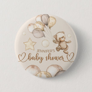 Macaron Rond 5 Cm Baby shower Ours en peluche Bear Bear Balloon