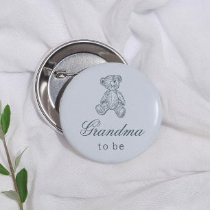 Macaron Rond 5 Cm Baby-shower ours en peluche vintage pour la future