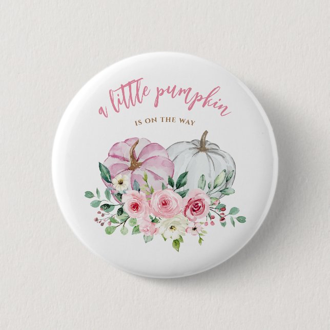 Macaron Rond 5 Cm Baby shower rose petit Citrouille (Devant)