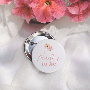 Macaron Rond 5 Cm Baby Shower Tante à Venir Fille Fleur Rétro