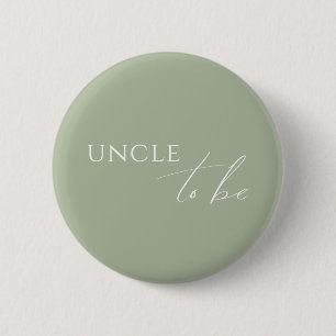 Macaron Rond 5 Cm Baby-Shower Tonton Futur Vert Sauge Fantaisiste
