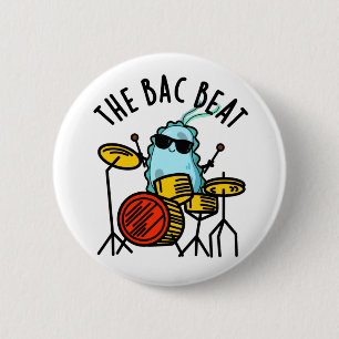 Macaron Rond 5 Cm Bac Beat Funny Drummer Bacteria Pun