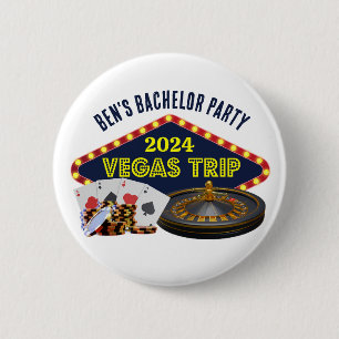 Macaron Rond 5 Cm Bachelor Party sur mesure Las Vegas Trip Casino