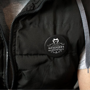 Macaron Rond 5 Cm Bachelor Party Tuxedo Cravate noir