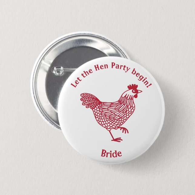 Macaron Rond 5 Cm Bachelorette du parti Hen (Devant & derrière)