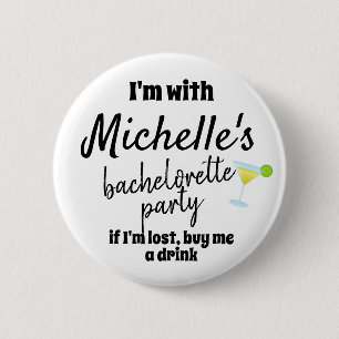 Macaron Rond 5 Cm Bachelorette Parti Mariées Nom Margarita Button