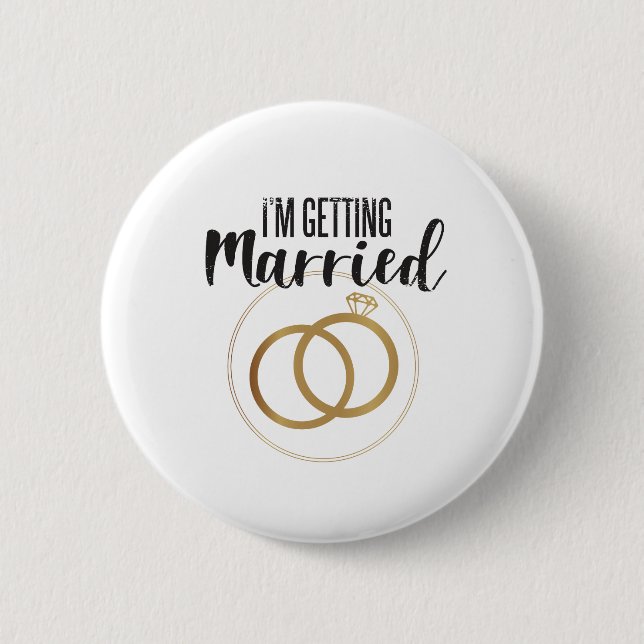 Macaron Rond 5 Cm Bachelorette Party, je me marie Button (Devant)