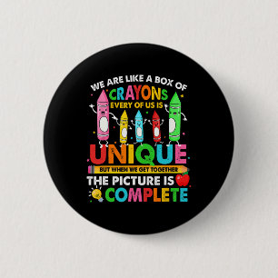 Macaron Rond 5 Cm Back to School Teacher We Are Like A Box Of Crayon