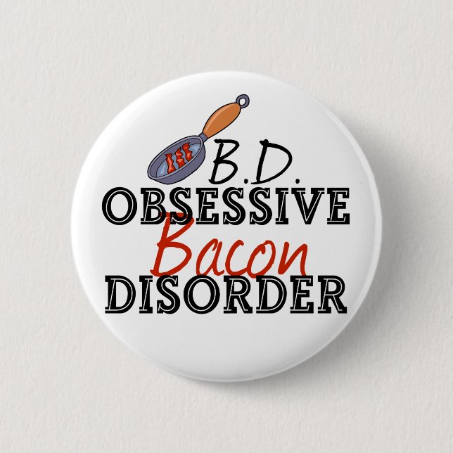 Macaron Rond 5 Cm Bacon drôle (Devant)