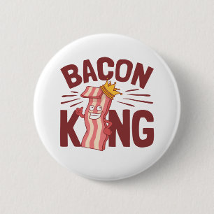 Macaron Rond 5 Cm Bacon King Meat Lover Cadeaux pour Hommes Garçon