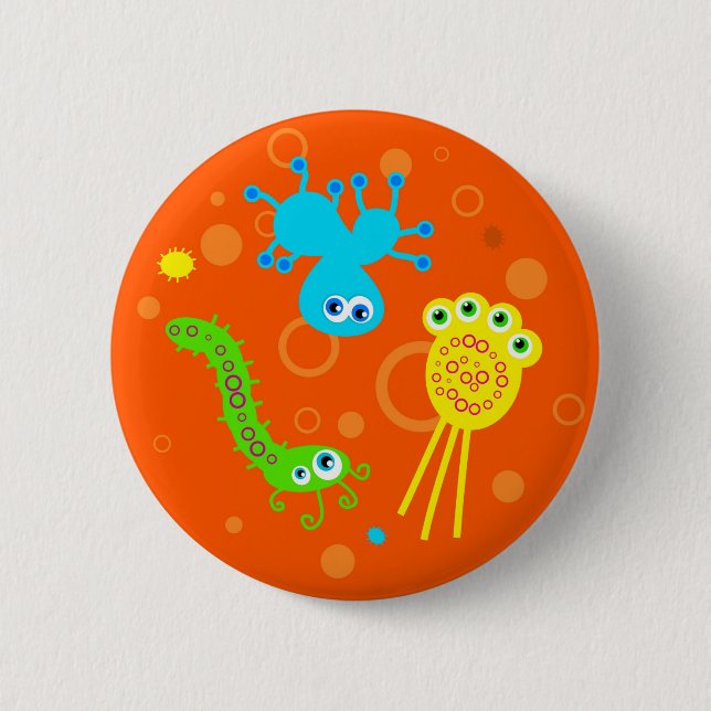 Macaron Rond 5 Cm Bactéries (Devant)