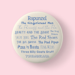 Macaron Rond 5 Cm Badge/Bouton Jour du Conte de Fées Crème