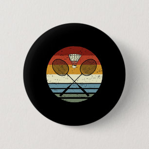 Macaron Rond 5 Cm Badminton - Cool Vintage Retro Sport