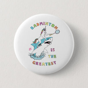 Macaron Rond 5 Cm Badminton Est La Plus Grande Unicorne Riding Shark
